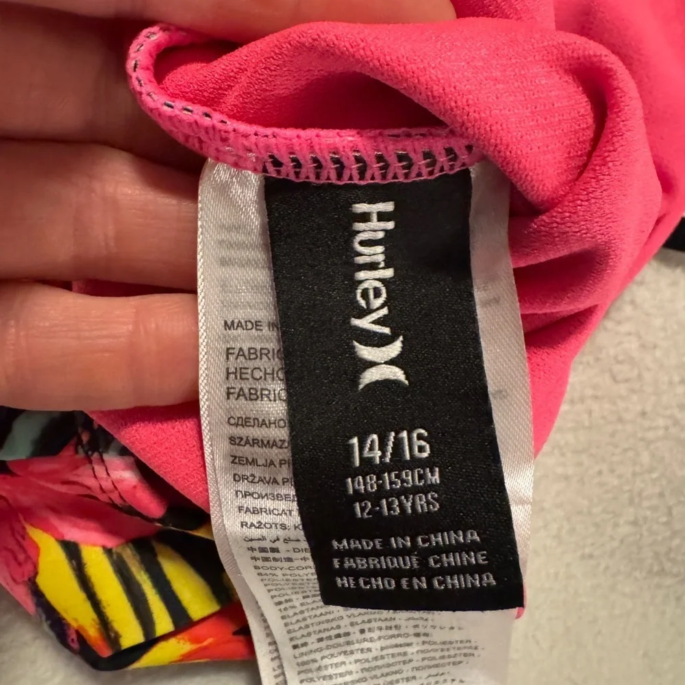 Kids Hurley Pink and Yellow Swimsuit